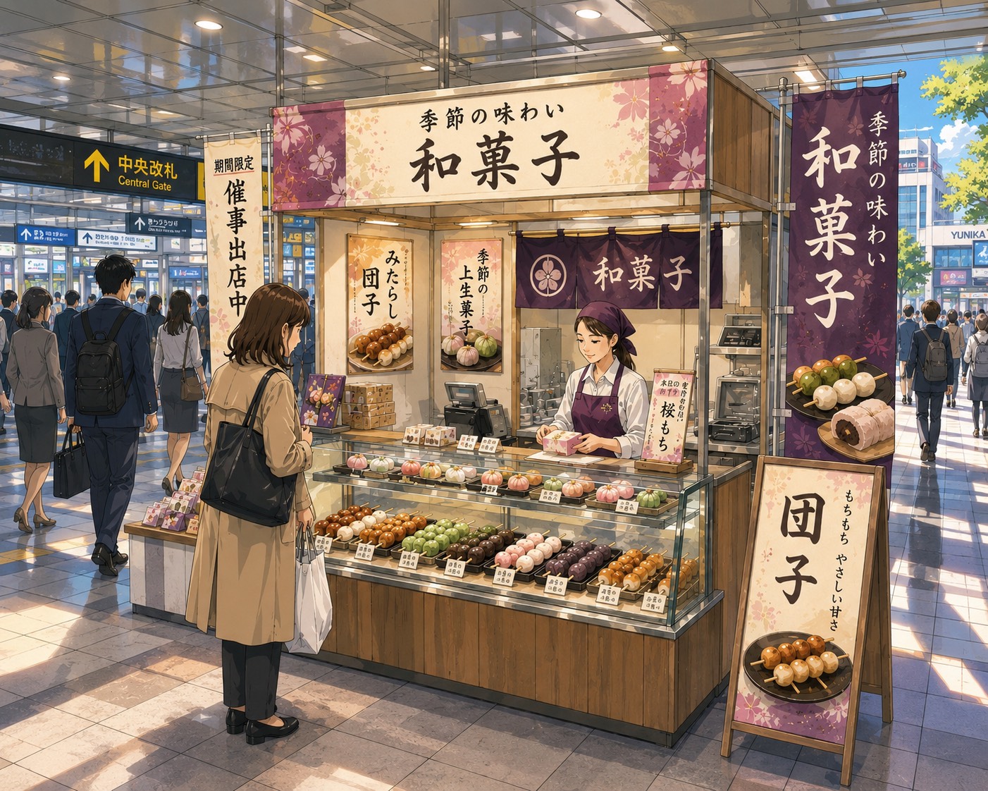 駅構内の和菓子売場